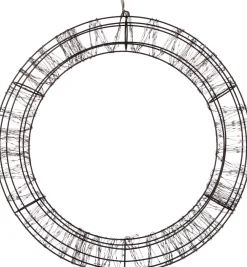 Hot Weihnachtsanhänger Kranz schwarz mit 1200 LEDs warmweiß D 56 cm Weihnachtsfiguren (Außen)