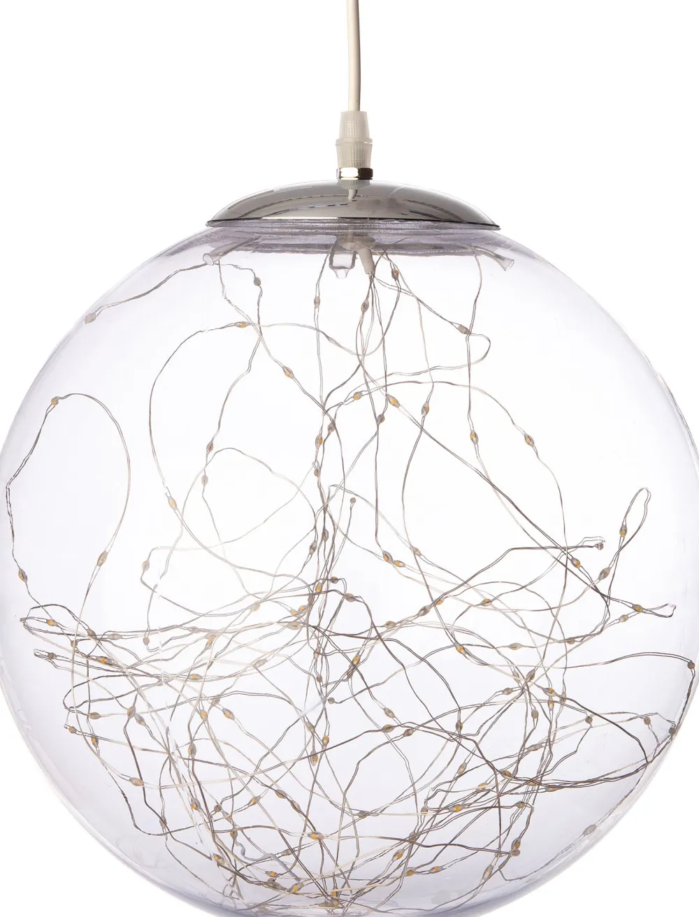 New Weihnachtsanhänger Kugel klar mit 80 LEDs warmweiß D 18 cm Weihnachtsdeko Zum Aufhängen