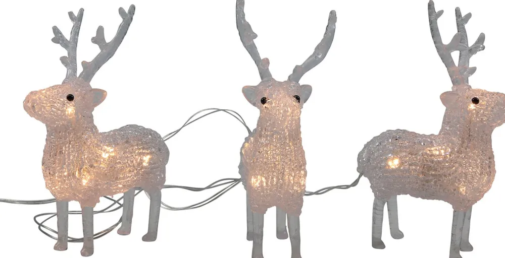 New Weihnachtsdeko Rentier beleuchtet 12 LEDs warmweiß H 17 cm Weihnachtsfiguren (Außen)