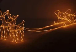 Discount Weihnachtsdeko Rentiere mit Schlitten 756 LEDs warmweiß 200 x 55 x 62 cm Weihnachtsfiguren (Außen)