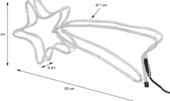 Best Weihnachtsdeko Stern mit 144 LEDs warmweiß 63 x 8 x 28 cm Weihnachtsfiguren (Außen)