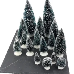 Online Weihnachtsdorf Miniatur-Tannenbäume Set 16-teilig Weihnachtsdorf Figuren & Objekte