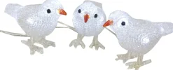 Clearance Weihnachtsfigur außen Vogel weiß beleuchtet H 15 cm 3 St. Weihnachtsfiguren (Außen)