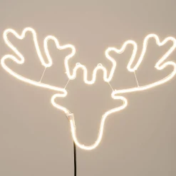 Hot Weihnachtsleuchte Neon Elch mit LED Beleuchtung 62 x 42 x 2 cm warmweiß Weihnachtsleuchten