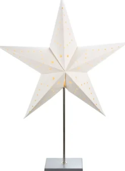 Outlet Weihnachtsstern beleuchtet weiß mit 10 LEDs warmweiß D 45 cm Weihnachtssterne