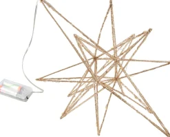 Clearance Weihnachtsstern beleuchtet gold mit 40 LEDs warmweiß D 36 cm Weihnachtssterne