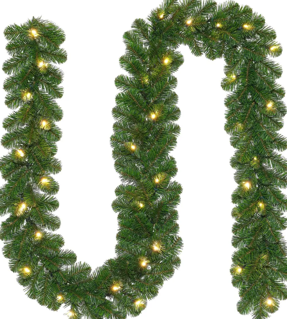Sale Winterberg Tannengirlande 270 cm x D 20 cm mit LEDs warmweiß Weihnachts- & Tannengirlanden