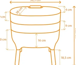 Online Wurmkomposter beige 50,5 x 38 x 60,5 cm Pflanzerde & Substrat|Komposterde